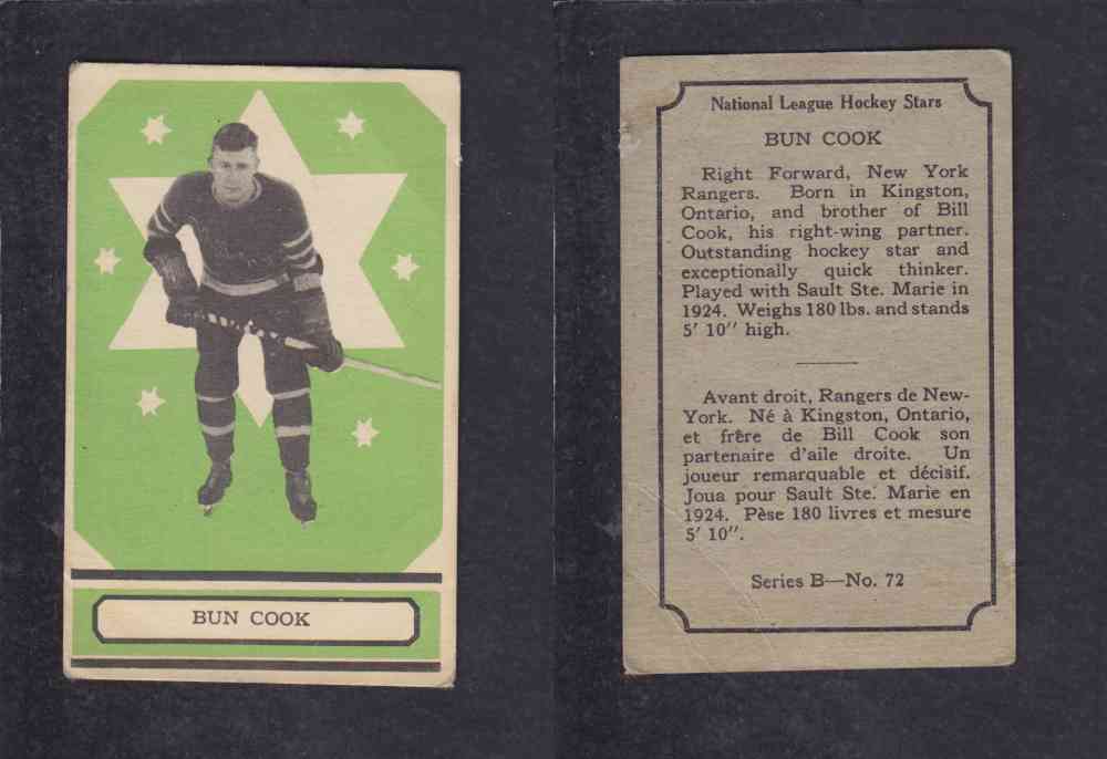 1933-34 O-PEE-CHEE HOCKEY CARD #72 B. COOK photo