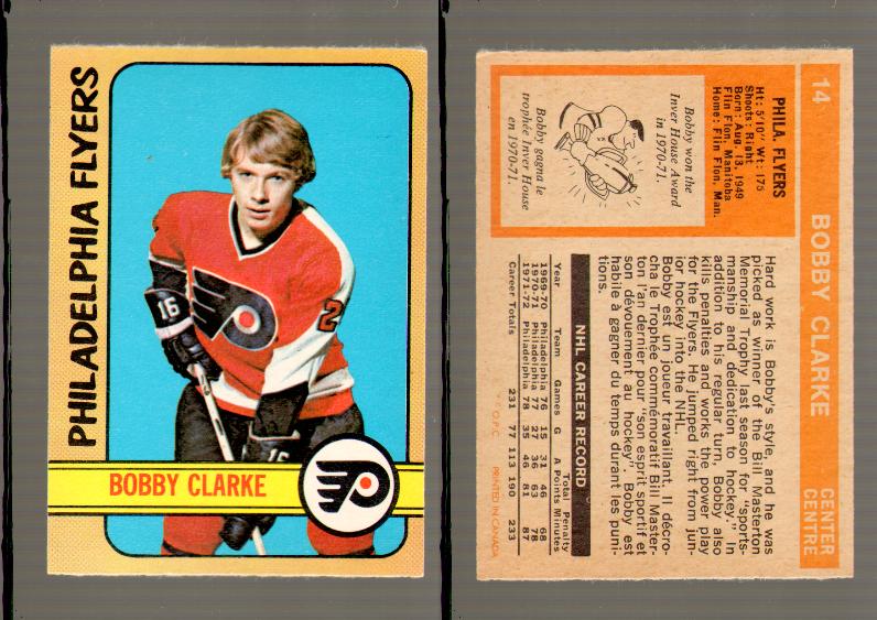 1972-73 O-PEE-CHEE HOCKEY CARD #14 B.CLARKE photo