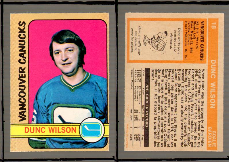 1972-73 O-PEE-CHEE HOCKEY CARD #18 D.WILSON photo