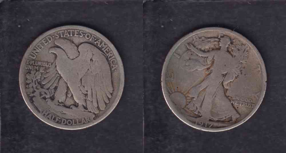 1917-D UNITED STATES .50 CENTS 900. LIBERTY WALKING HALF DOLLAR photo