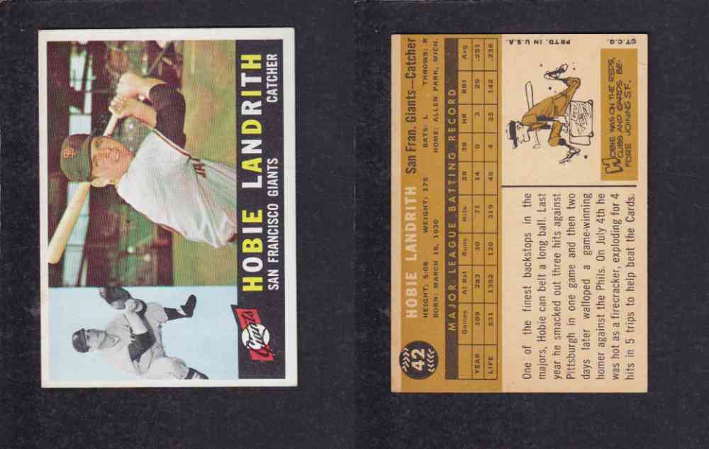 1960 TOPPS BASEBALL CARD  #42 H. LANDRITH photo