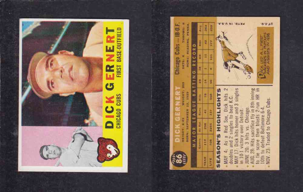 1960 TOPPS BASEBALL CARD  #86 D. GERNERT photo