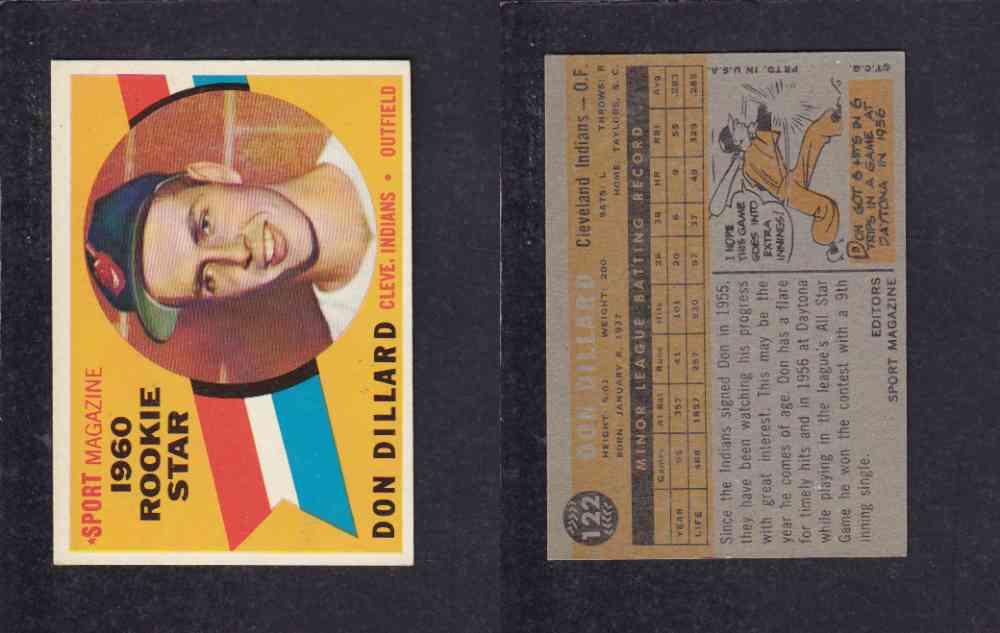 1960 TOPPS BASEBALL CARD #122 D. DILLARD photo