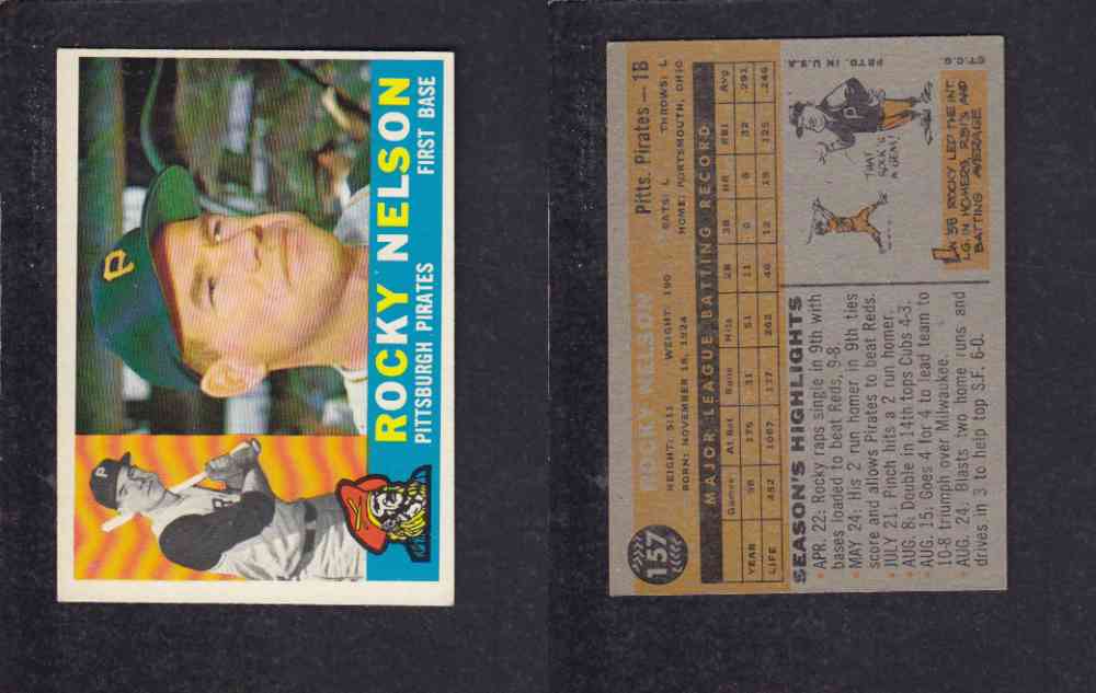 1960 TOPPS BASEBALL CARD #157 R. NELSON photo