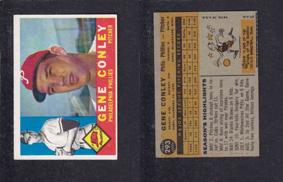 1960 TOPPS BASEBALL CARD #293 G. CONLEY photo