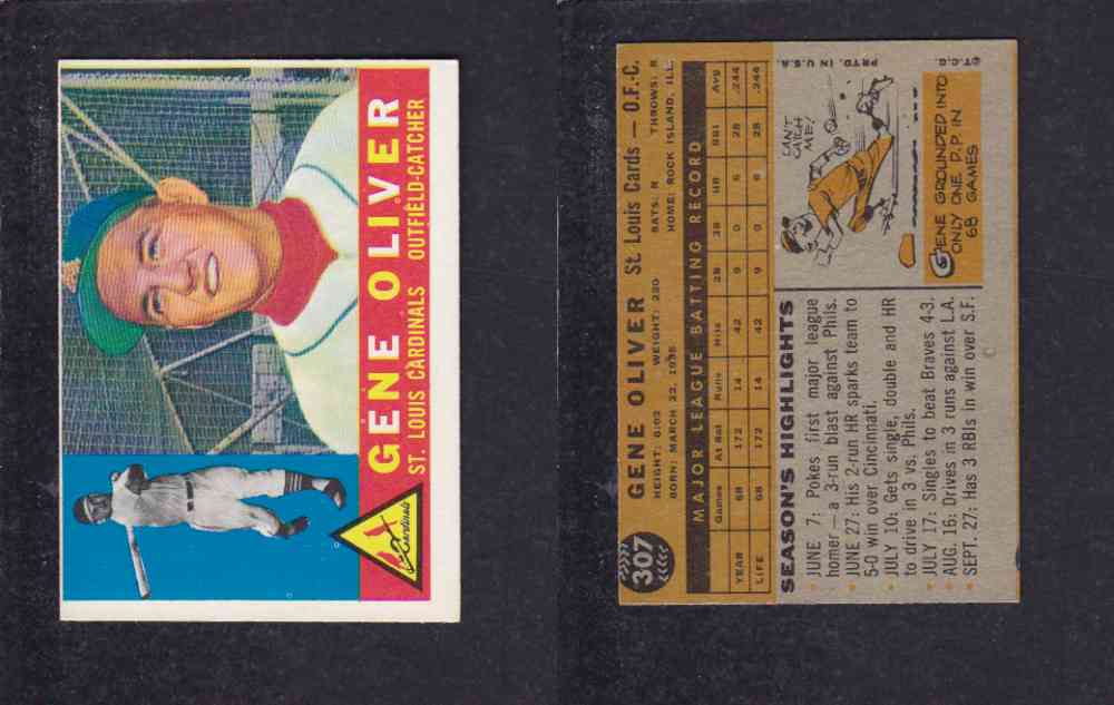 1960 TOPPS BASEBALL CARD #307 G. OLIVER photo