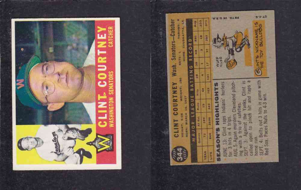 1960 TOPPS BASEBALL CARD #344 C. COURTNEY photo