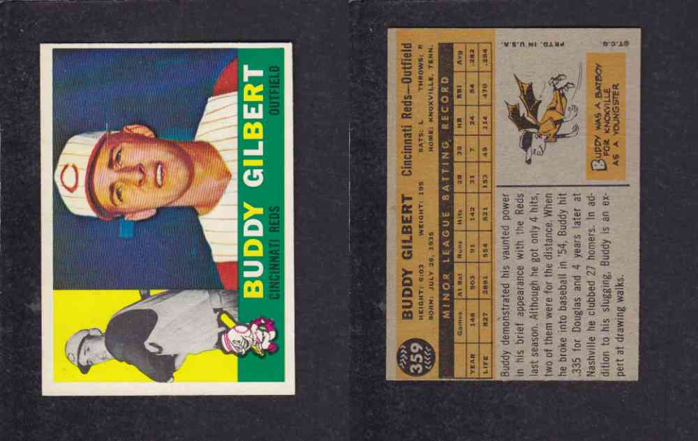 1960 TOPPS BASEBALL CARD #359 B. GILBERT photo