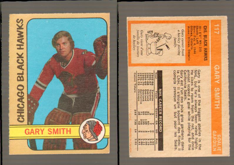 1972-73 O-PEE-CHEE HOCKEY CARD #117 G.SMITH photo