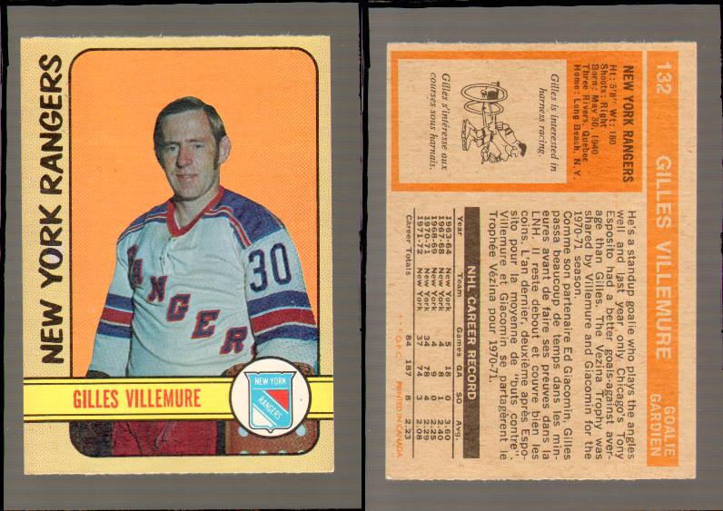 1972-73 O-PEE-CHEE HOCKEY CARD #132 G.VILLEMURE photo