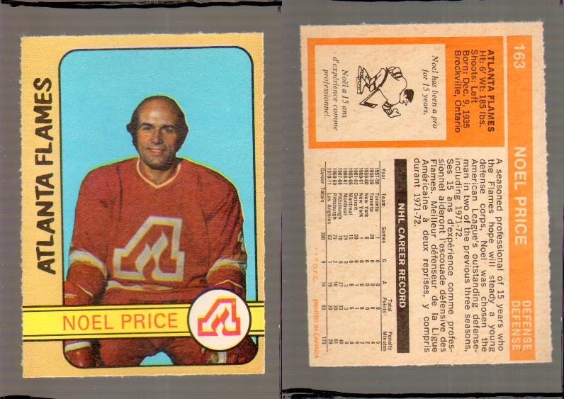 1972-73 O-PEE-CHEE HOCKEY CARD #163 N.PRICE photo