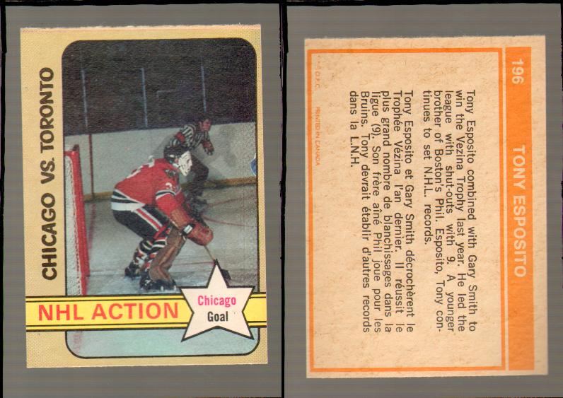 1972-73 O-PEE-CHEE HOCKEY CARD #196 CHICAGO VS TORONTO photo
