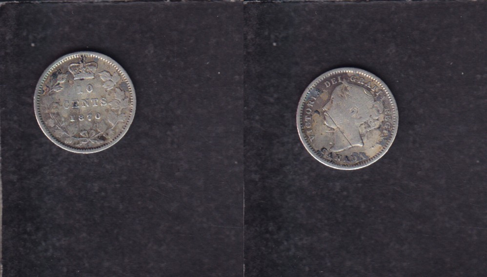 1870 CANADA 0.10$ CENTS SILVER COIN photo 1870 CANADA 0.10$ CENTS SILVER COIN photo