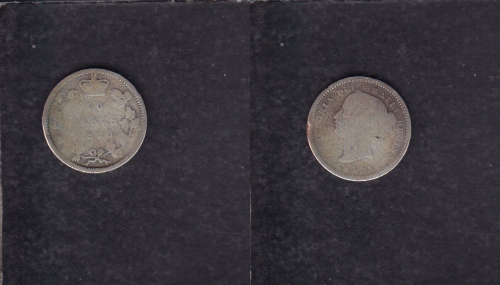 1870 CANADA 0.10$ CENTS SILVER COIN photo 1870 CANADA 0.10$ CENTS SILVER COIN photo