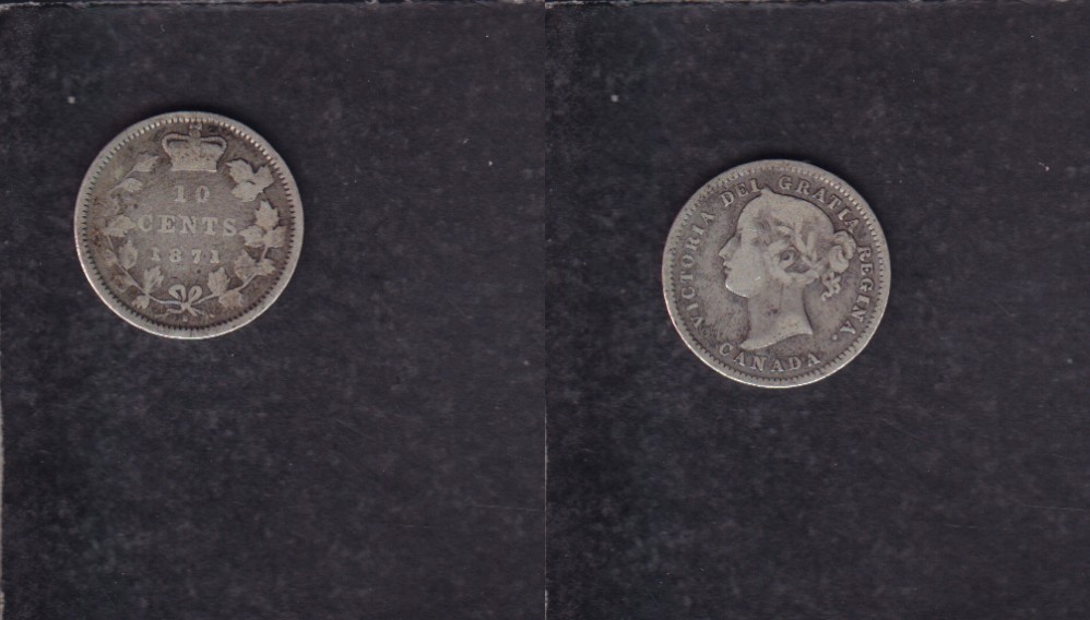 1871 CANADA 0.10$ CENTS SILVER COIN photo 1871 CANADA 0.10$ CENTS SILVER COIN photo