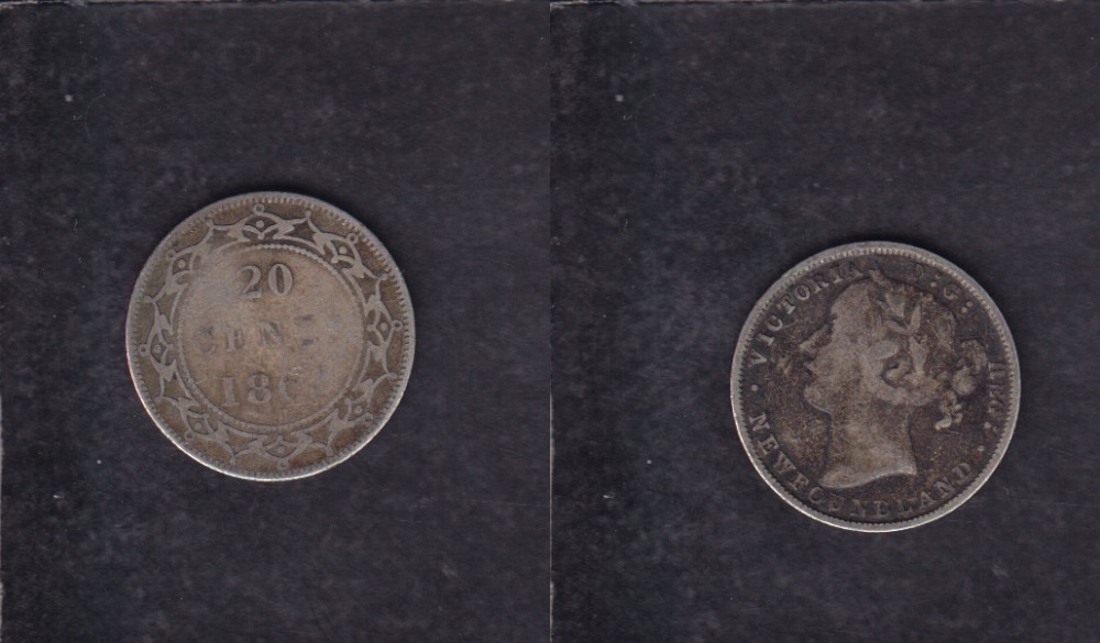 1869 CANADA NEWFOUNDLAND 0.20$ CENTS SILVER COIN photo 1869 CANADA NEWFOUNDLAND 0.20$ CENTS SILVER COIN photo