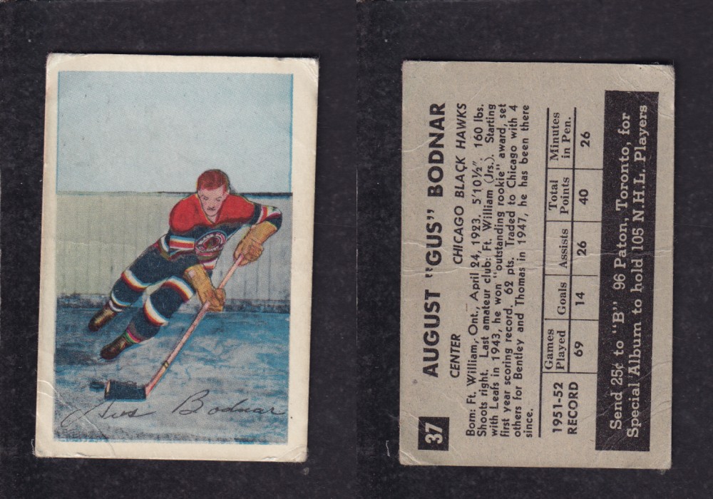 1952-53 PARKHURST HOCKEY CARD #37 A. BODNAR photo