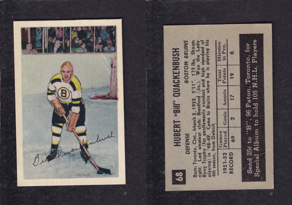 1952-53 PARKHURST HOCKEY CARD #68 H. QUACKEMBUSH photo