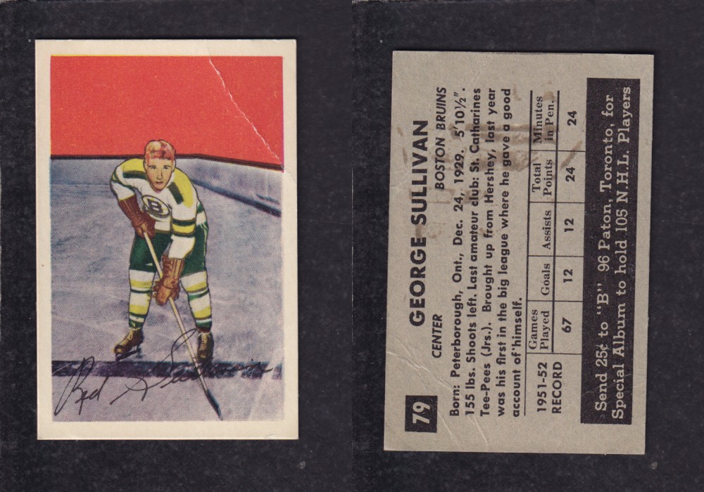 1952-53 PARKHURST HOCKEY CARD #79 G. SULLIVAN photo