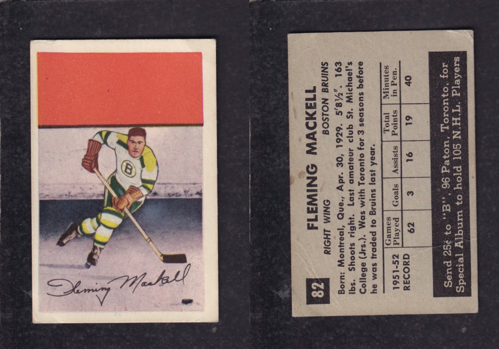 1952-53 PARKHURST HOCKEY CARD #82 F. MACKELL photo