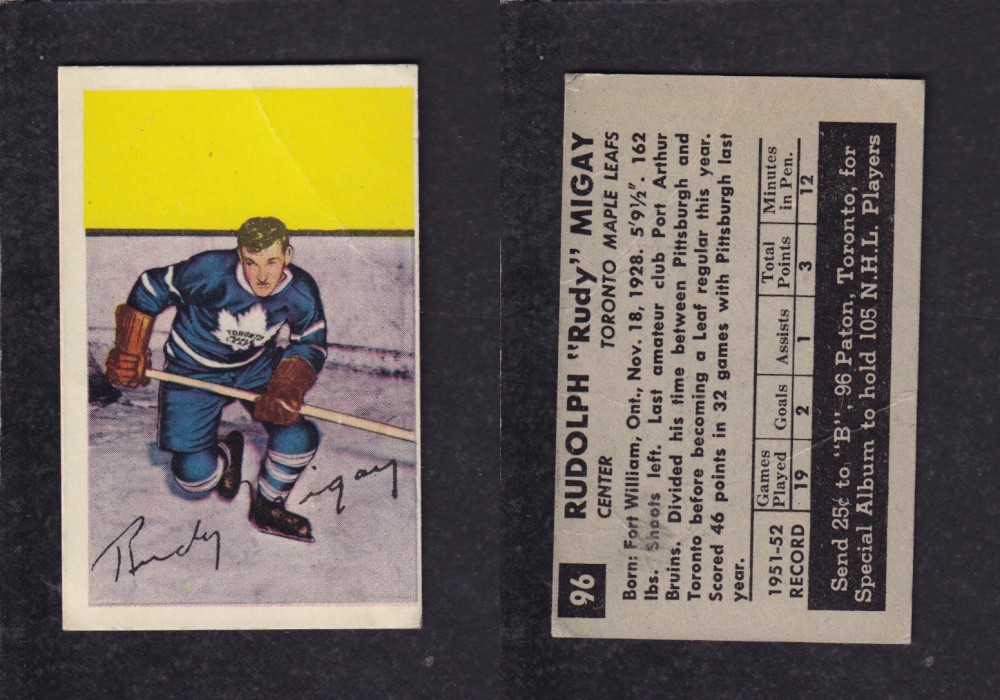 1952-53 PARKHURST HOCKEY CARD #96 R. MIGAY photo