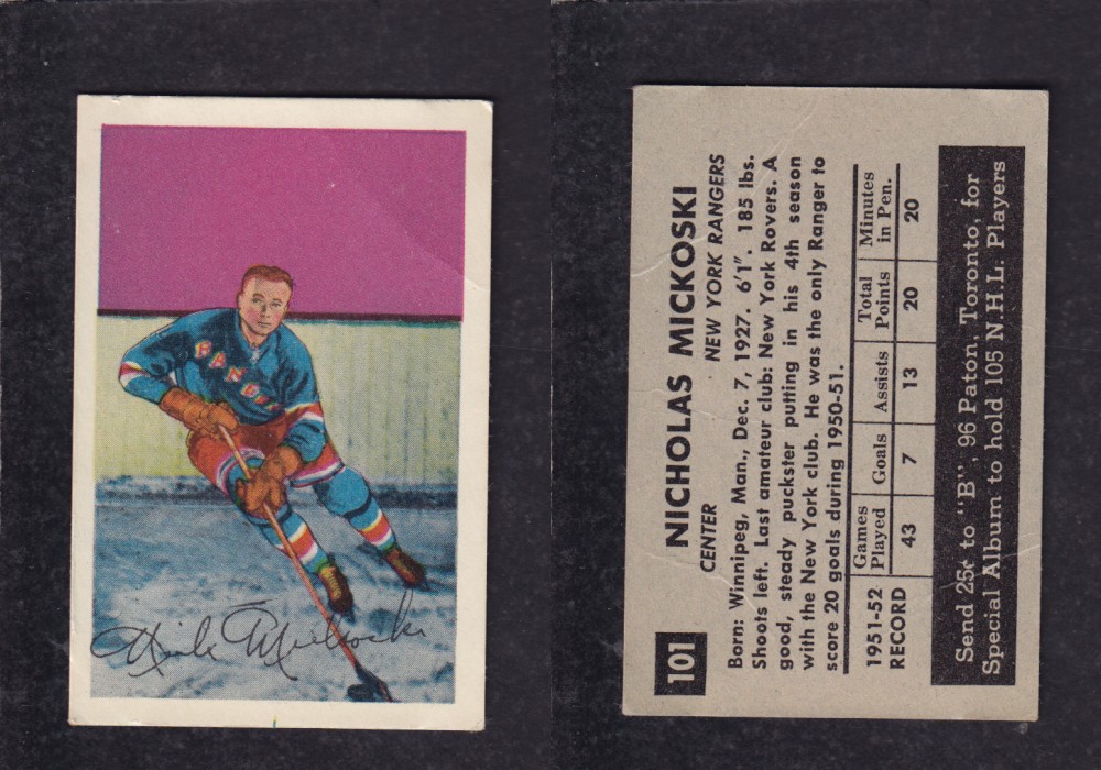 1952-53 PARKHURST HOCKEY CARD #101 N. MICKOSKI photo