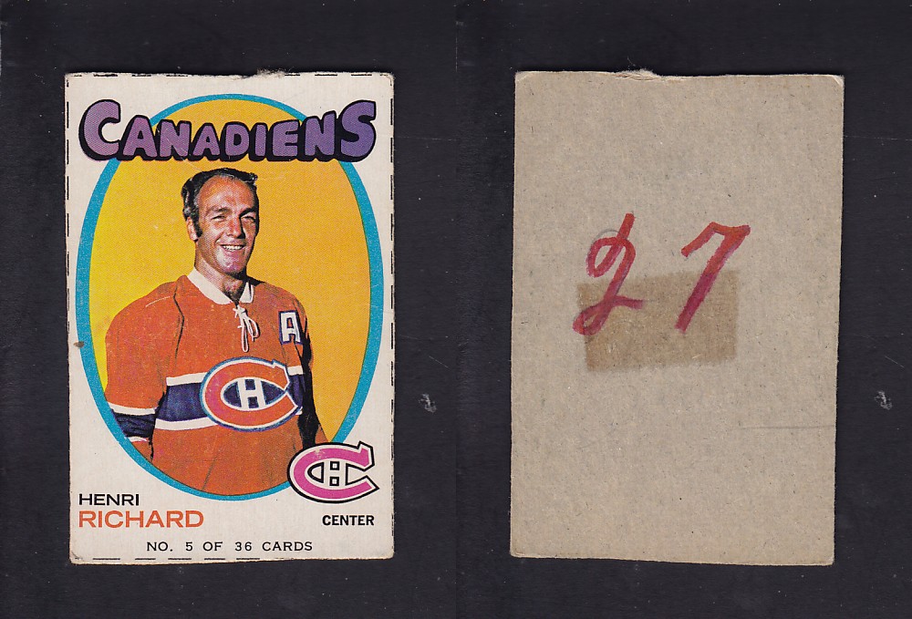 1971-72 BAZOOKA HOCKEY CARD #5 H. RICHARD photo