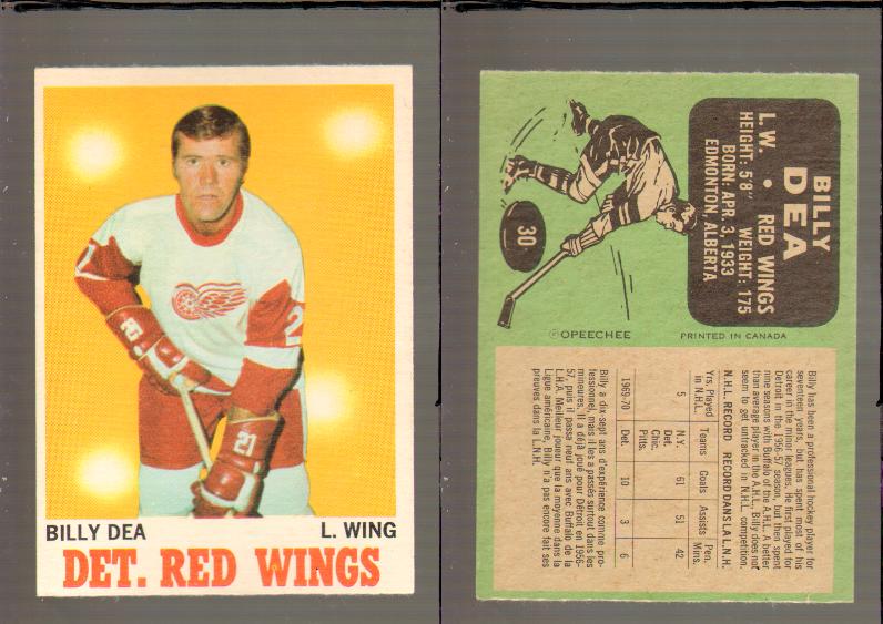 1970-71 O-PEE-CHEE CARD #30 B. DEA photo