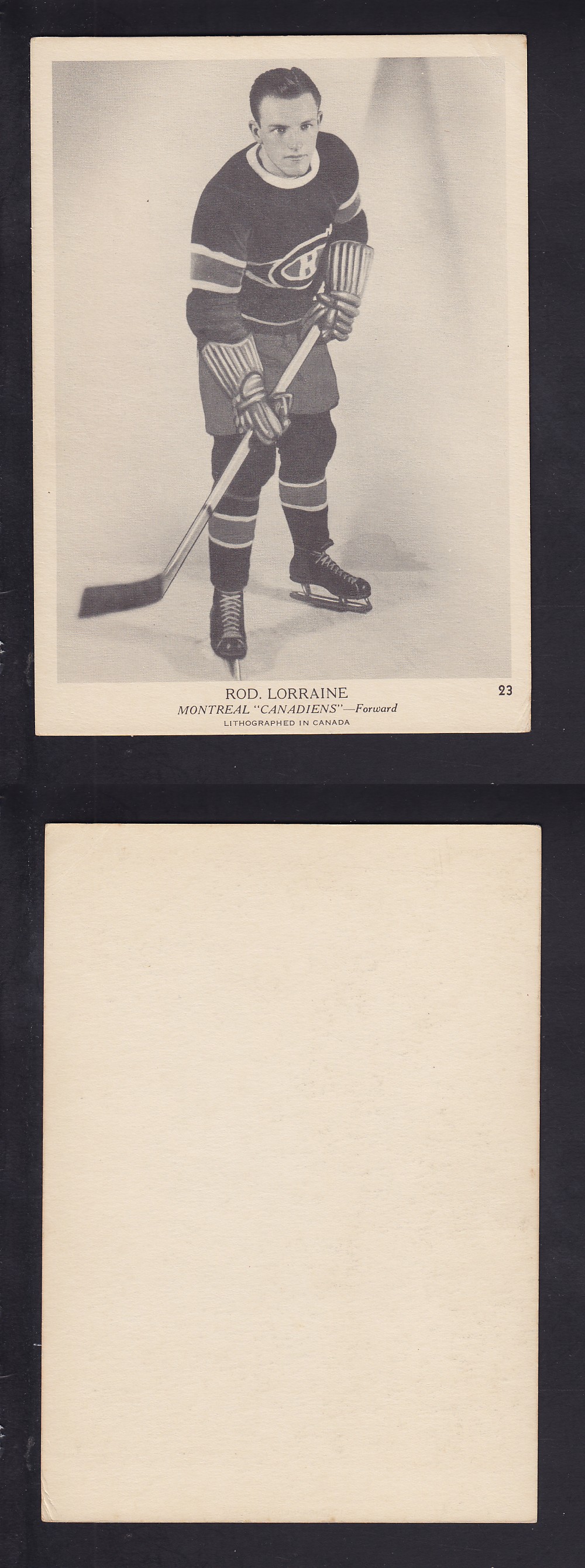 1939-40 O-PEE-CHEE HOCKEY CARD #23 R. LORRAINE photo