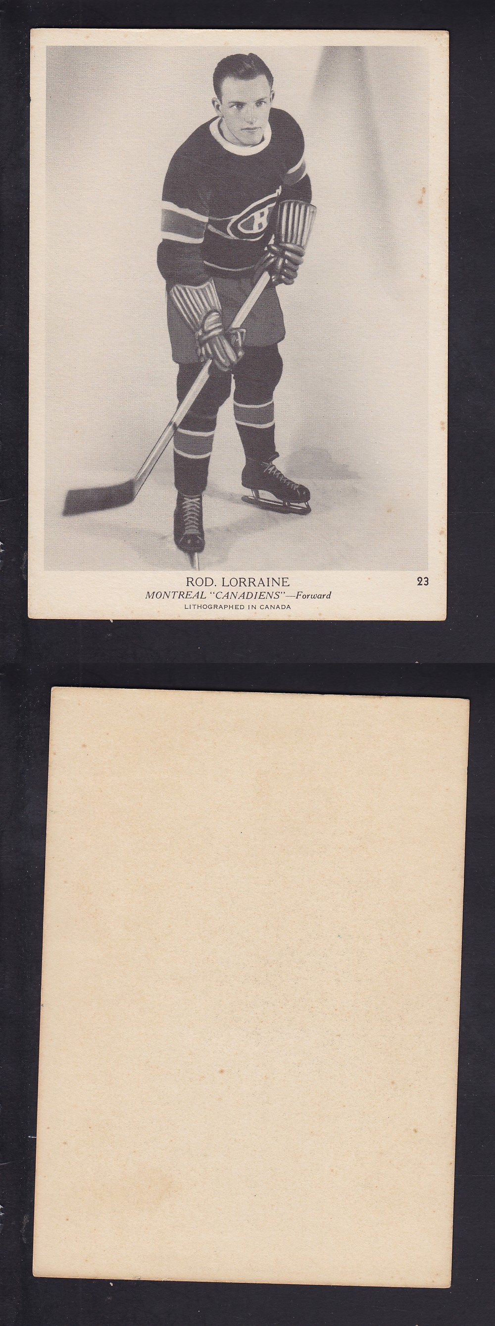 1939-40 O-PEE-CHEE HOCKEY CARD #23 R. LORRAINE photo