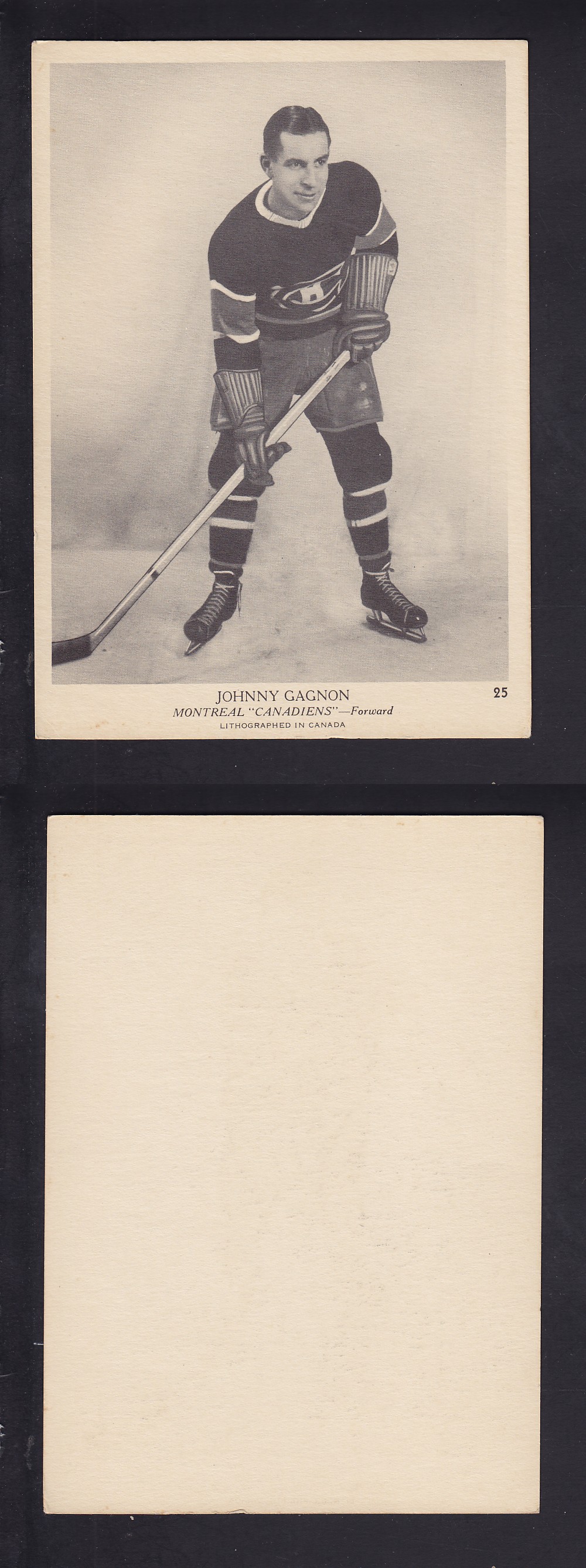 1939-40 O-PEE-CHEE HOCKEY CARD #25 J. GAGNON photo