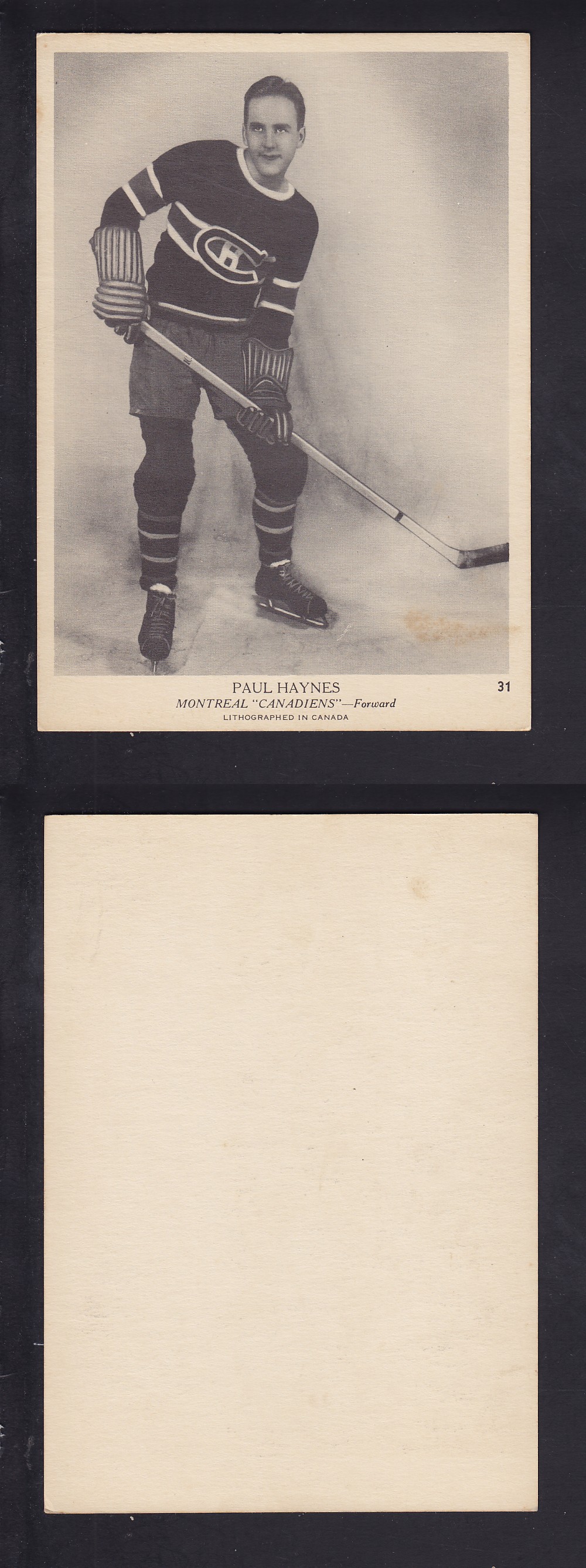 1939-40 O-PEE-CHEE HOCKEY CARD #31 P. HAYNES photo