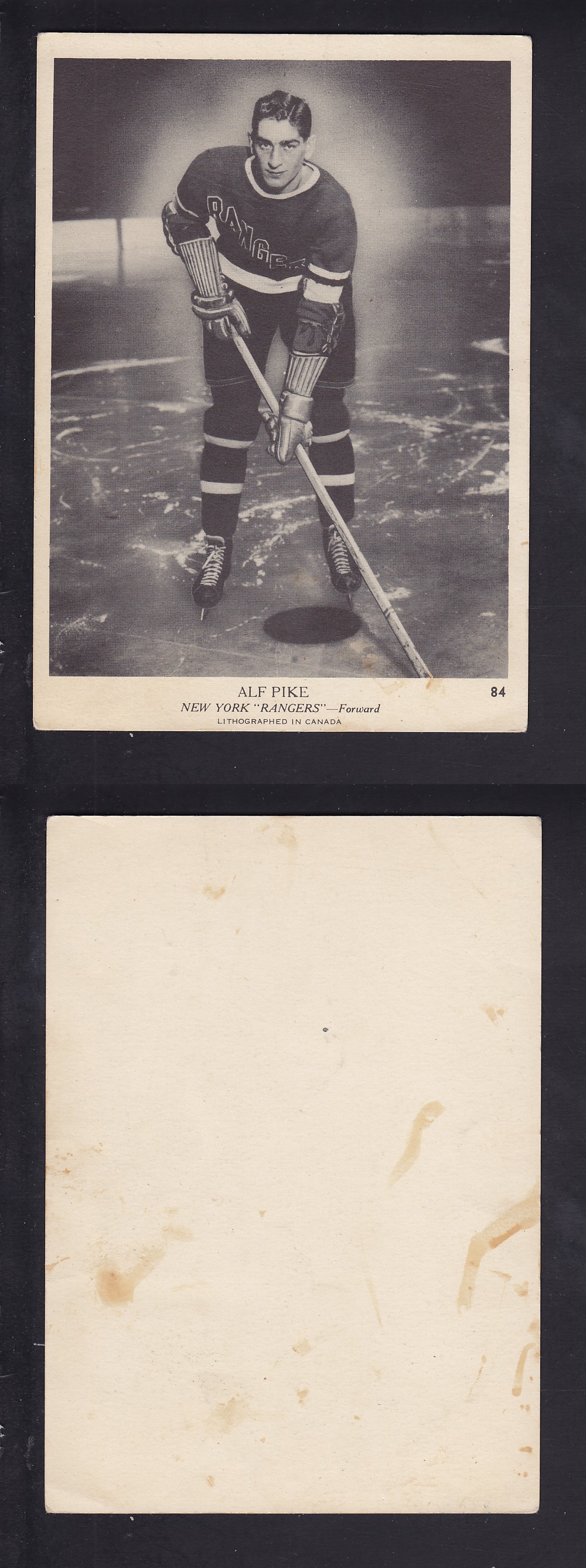 1939-40 O-PEE-CHEE HOCKEY CARD #84 A. PIKE photo