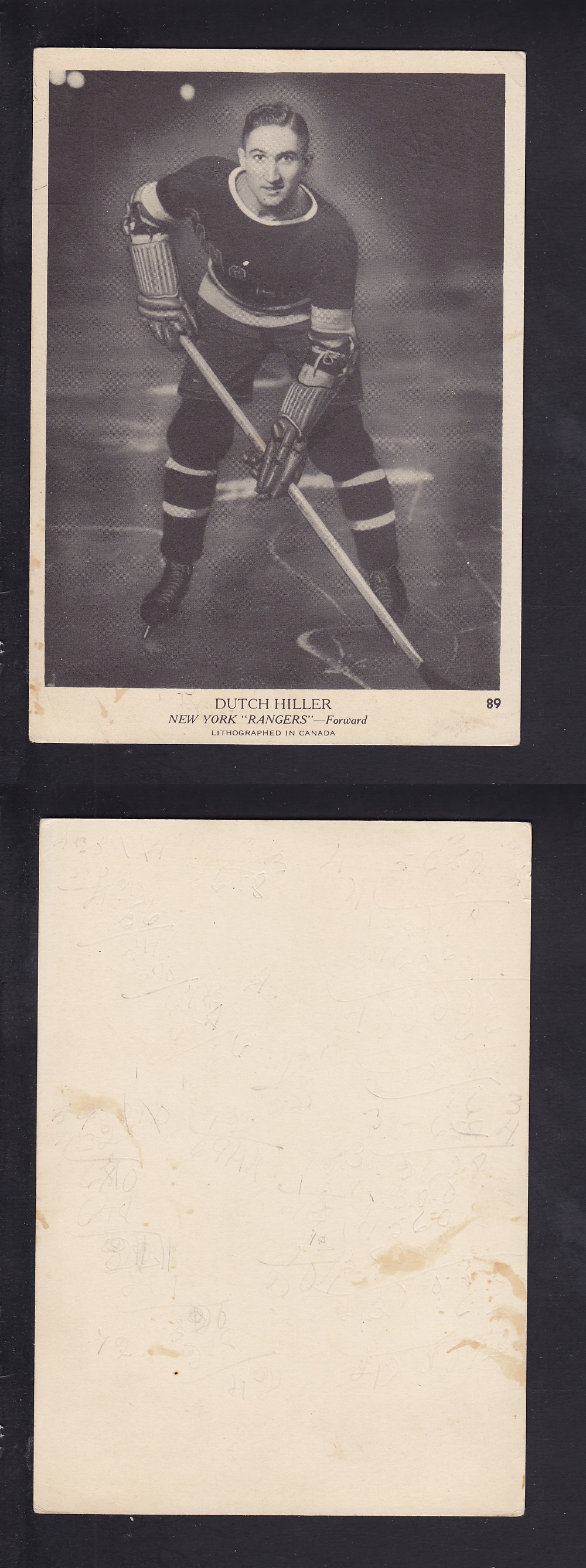 1939-40 O-PEE-CHEE HOCKEY CARD #89 D. HILLER photo