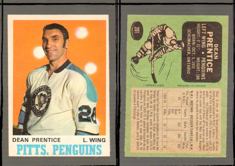 1970-71 O-PEE-CHEE CARD #201 D. PRENTICE photo