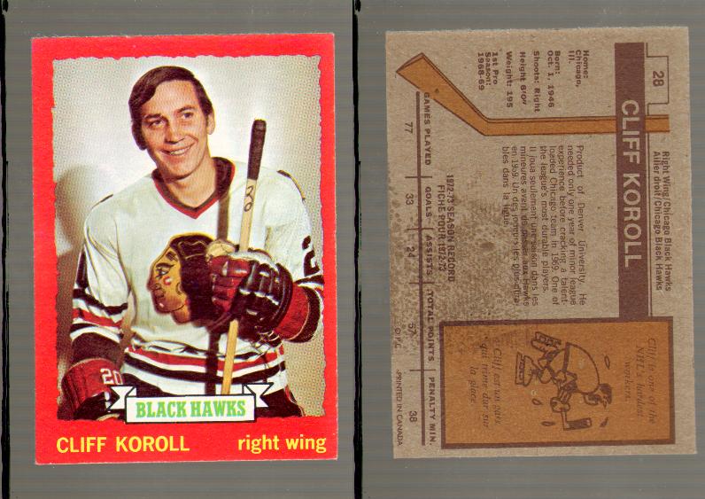 1973-74 O-PEE-CHEE CARD #28 C. KOROLL photo