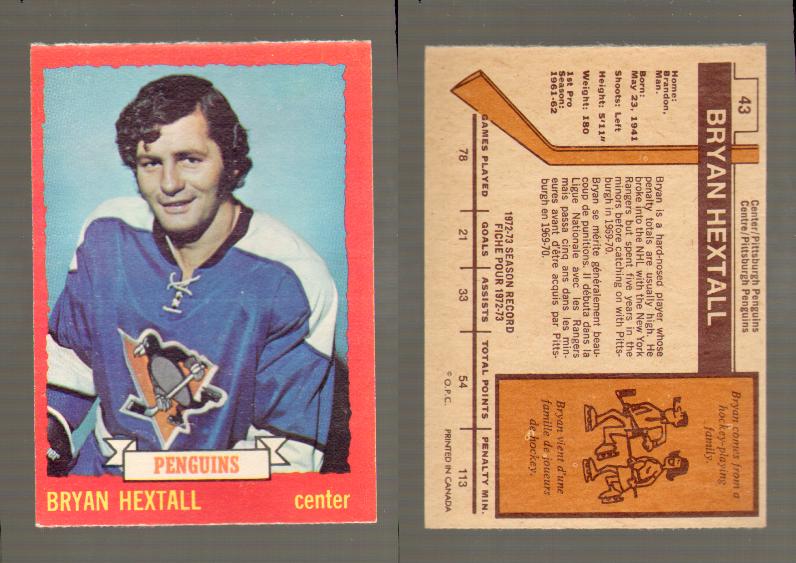 1973-74 O-PEE-CHEE CARD #43 B. HEXTALL photo