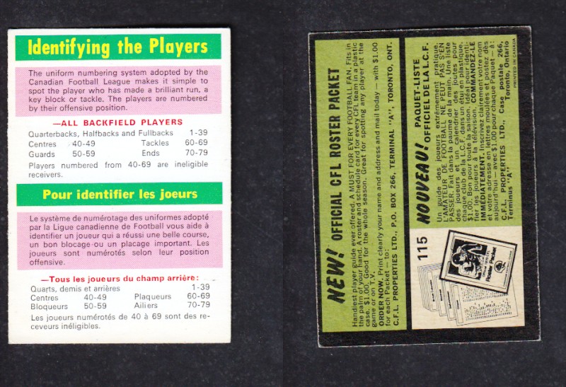 1970 CFL O-PEE-CHEE FOOTBALL CARD #113 COACHES photo