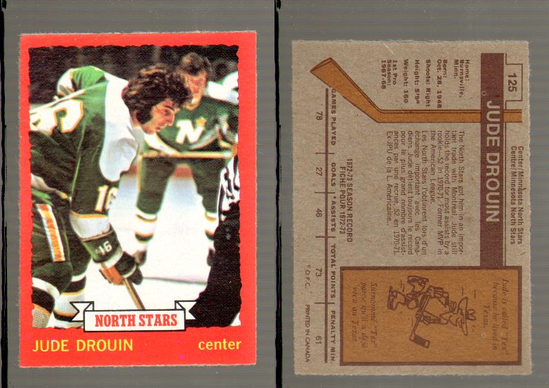 1973-74 O-PEE-CHEE CARD #125 J. DROUIN photo