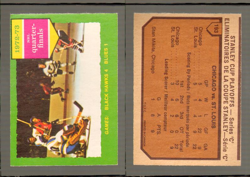 1973-74 O-PEE-CHEE CARD #193 PLAYOFFS photo