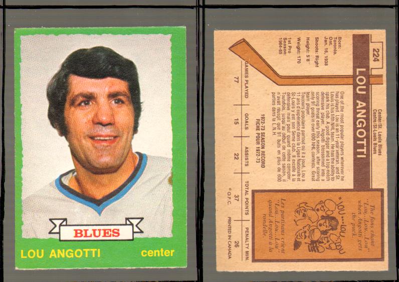 1973-74 O-PEE-CHEE CARD #224 L. ANGOTTI photo