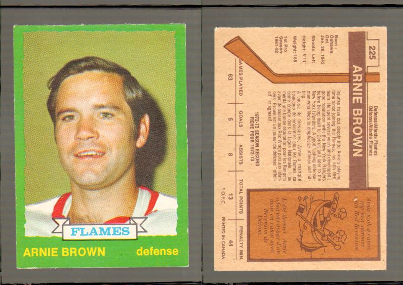 1973-74 O-PEE-CHEE CARD #225 A. BROWN photo