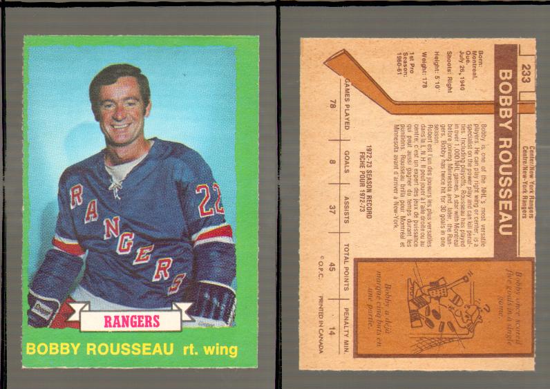 1973-74 O-PEE-CHEE CARD #233 B. ROUSSEAU photo