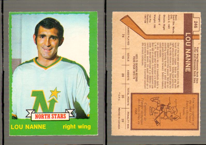 1973-74 O-PEE-CHEE CARD #246 L.NANNE photo