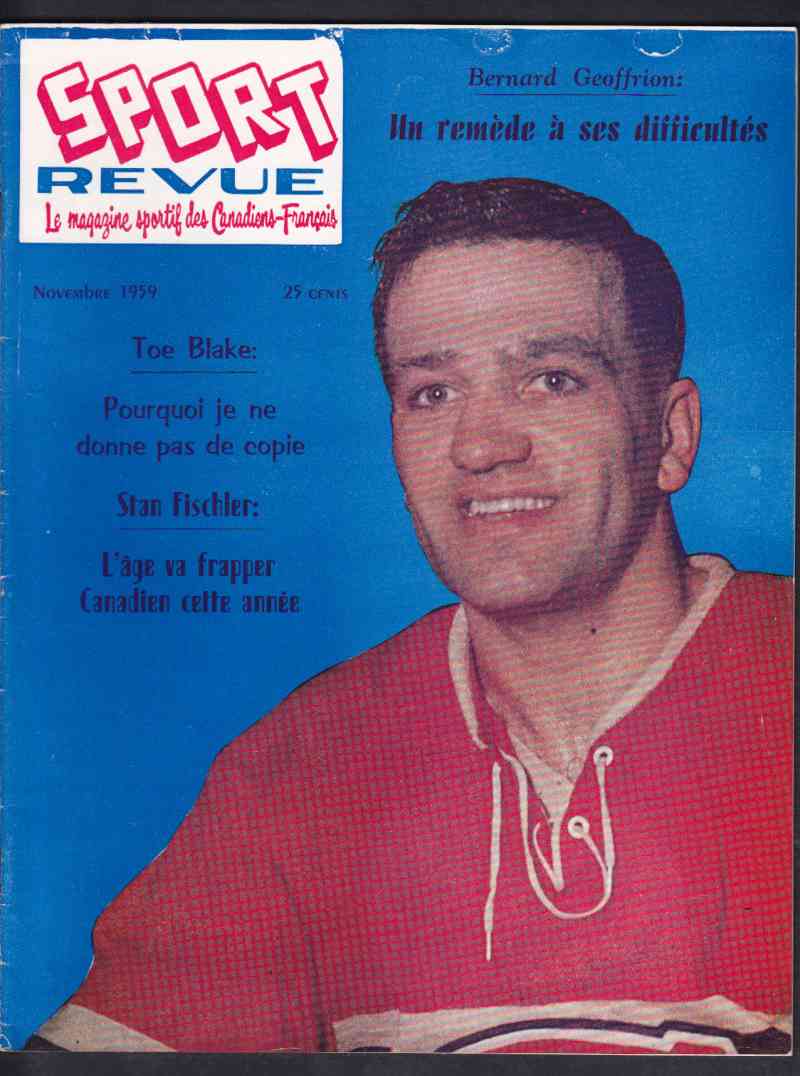 1959 LES SPORTS FULL MAGAZINE B.GEOFFRION ON COVER photo