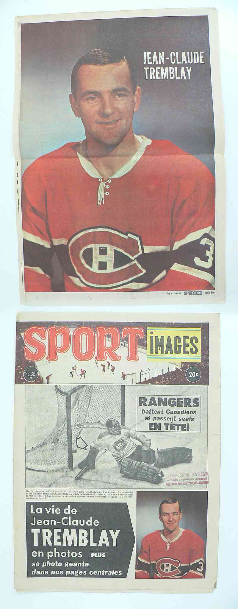 1967 SPORT IMAGES FULL MAGAZINE J.C.TREMBLAY POSTER photo