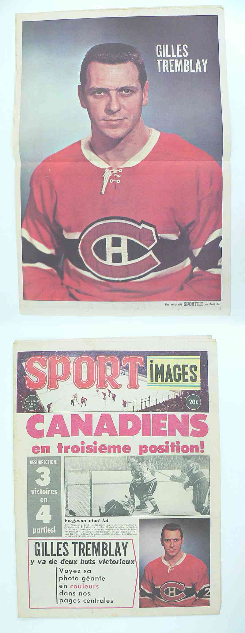 1967 SPORT IMAGES FULL MAGAZINE G.TREMBLAY POSTER photo