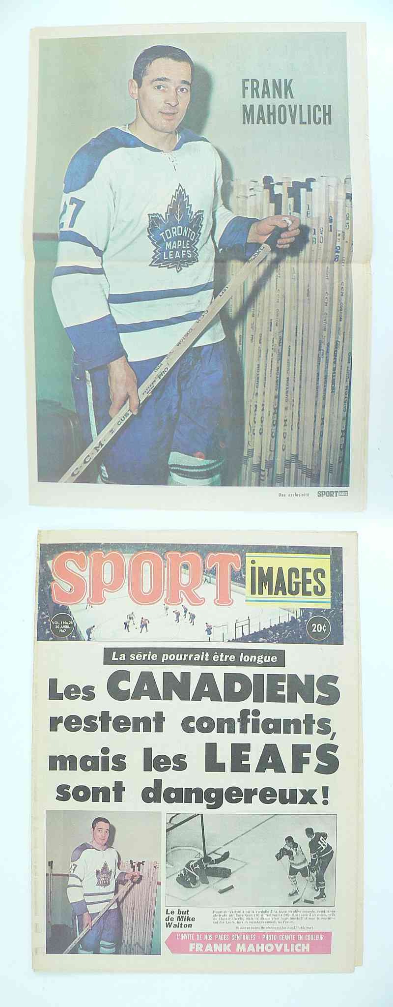 1967 SPORT IMAGES FULL MAGAZINE F.MAHOVLICH POSTER photo