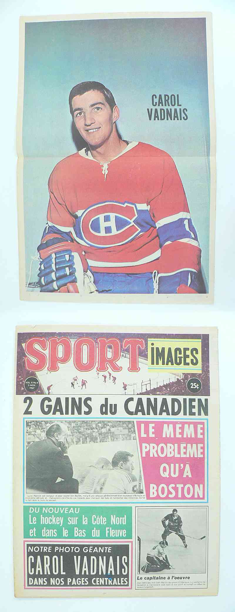 1967 SPORT IMAGES FULL MAGAZINE C.VADNAIS POSTER photo