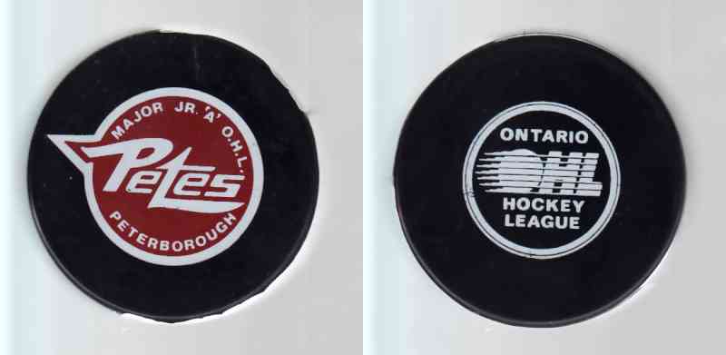 1984-86 OHL GDR PETERBOROUGH PETES GAME PUCK photo